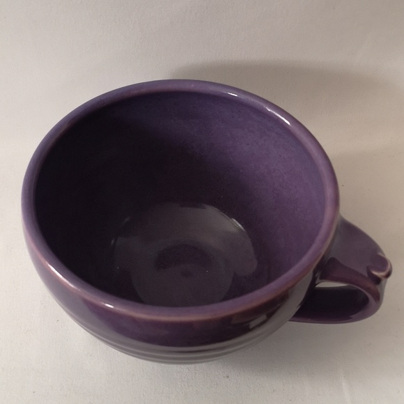 Set of Two Studio Art Pottery Coffee / Tea Mugs, Large Purple & Yellow Dragonfly - Picture 7 of 9